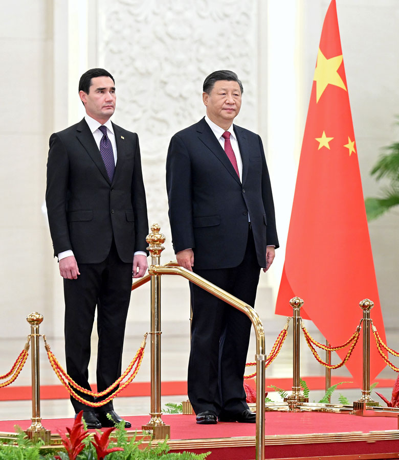 ?ХР Т?ра?асы Си Цзиньпин Т?рк?менстан Президент? Сердар Берд?м?хамедовпен кел?сс?здер ж?рг?зд?