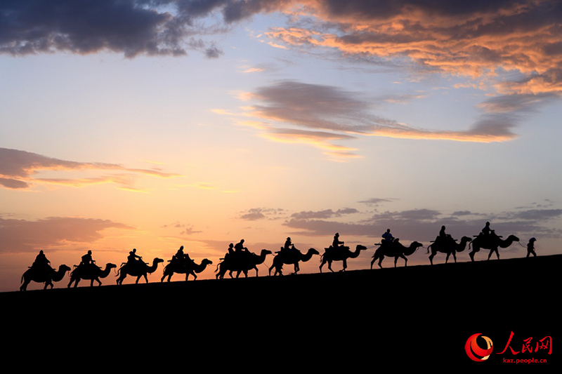 Дуньхуанда?ы Ж?бек жолында?ы т?йе ?о?ырауы сы??ырлап, туризм дами т?ст?