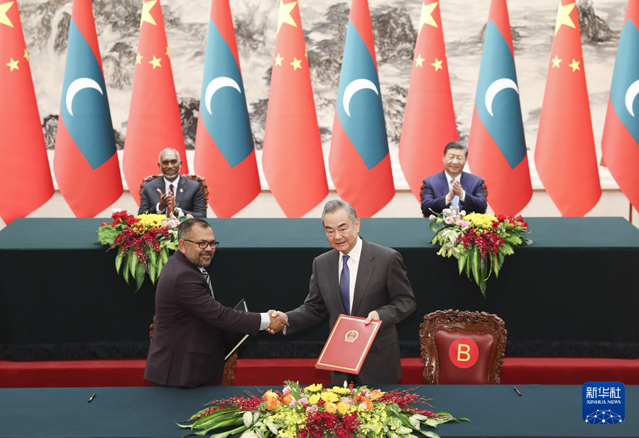 Си Цзиньпин Мальдив аралдарыны? президент? Муиззумен кел?сс?здер ж?рг?зд?