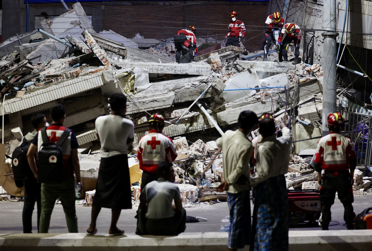 ?ытай ??т?ару тобы Мьянманы? жер с?лк?н?с?нен зардап шеккен аудандарында к?н?-т?н? то?таусыз ??т?ару ж?мыстарын ж?рг?зд?